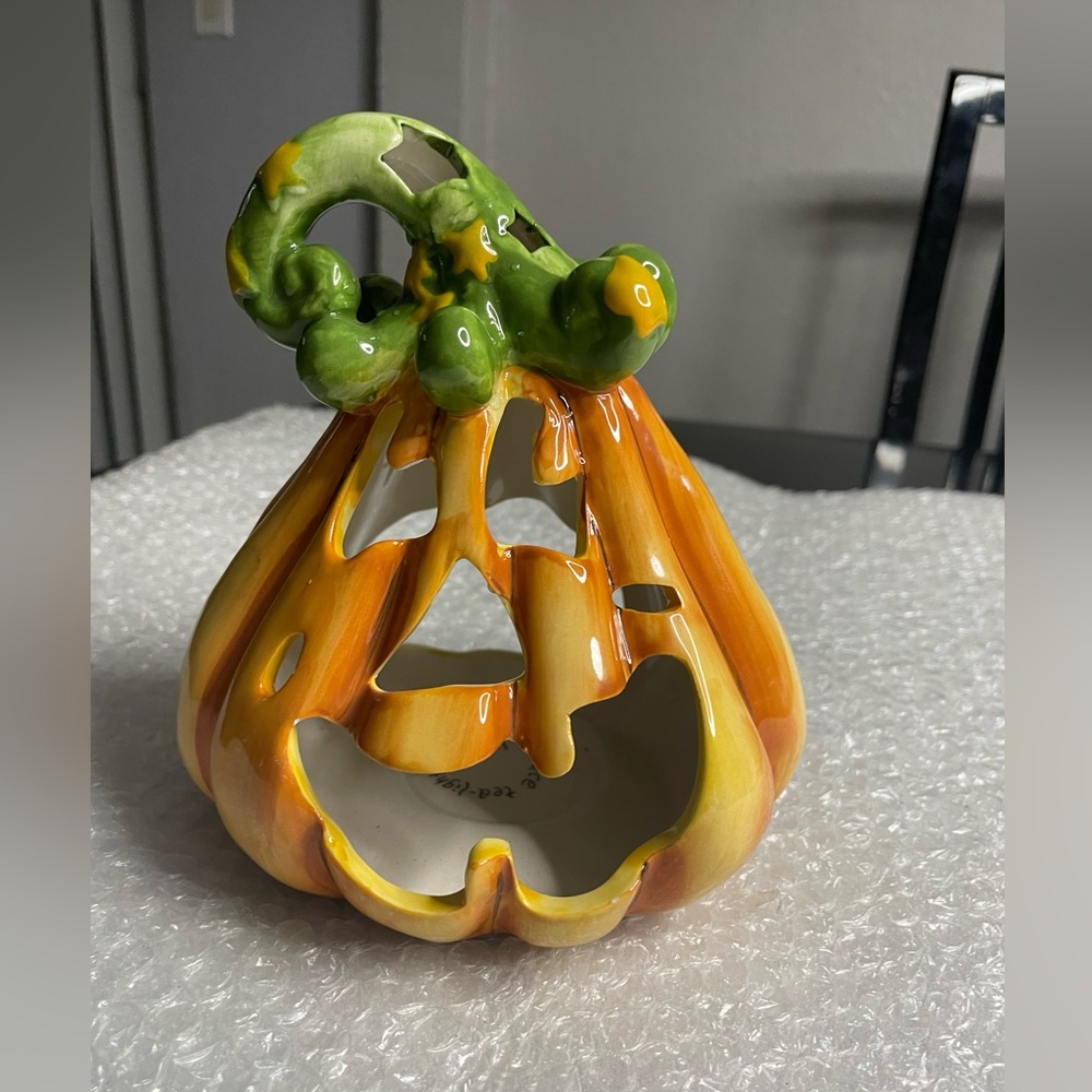 Blue Sky Jack O'Lantern  Pumpkin tealight Holder